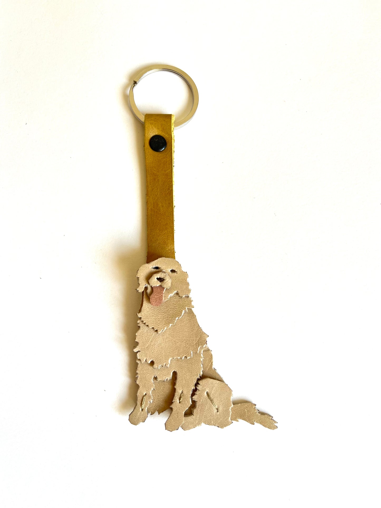 Llavero de Golden correa mostaza